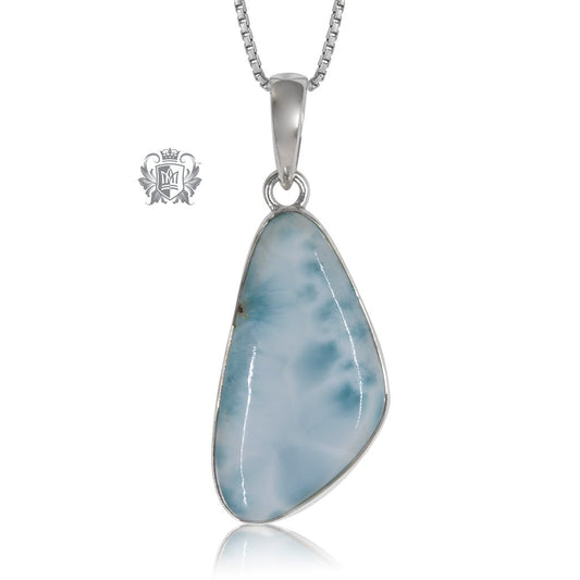 Large Larimar Slice Pendant Metalsmiths Sterling Silver