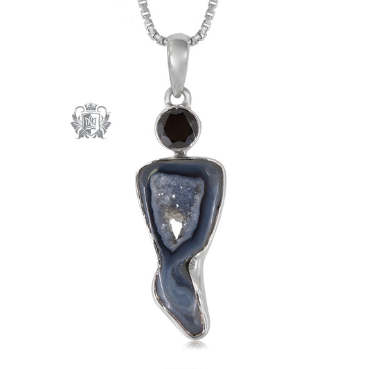 Black Spinel & Black Agate Pendant