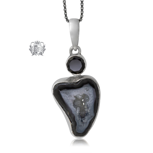 Black Spinel & Black Agate Pendant