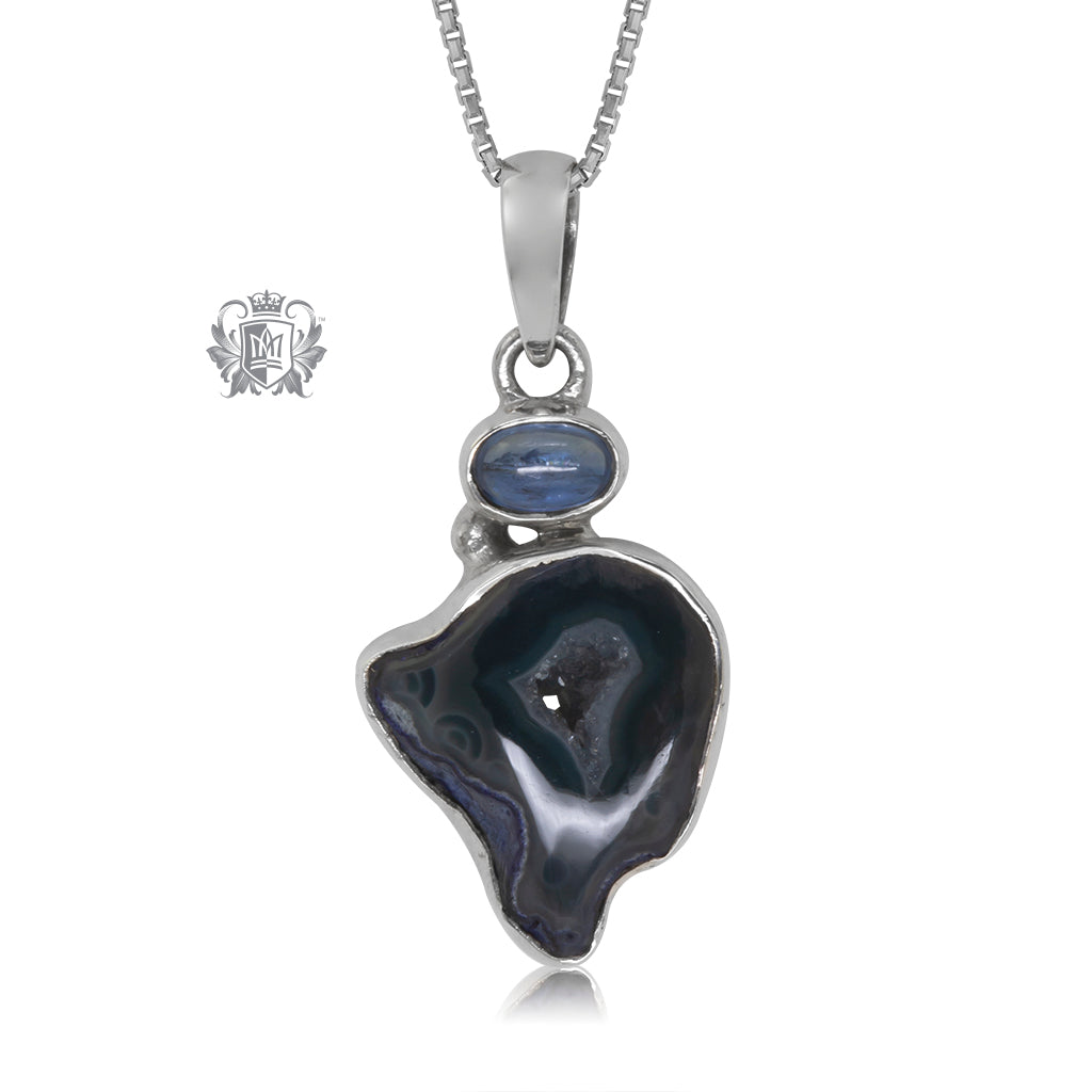 Iolite and Denim Agate Pendant