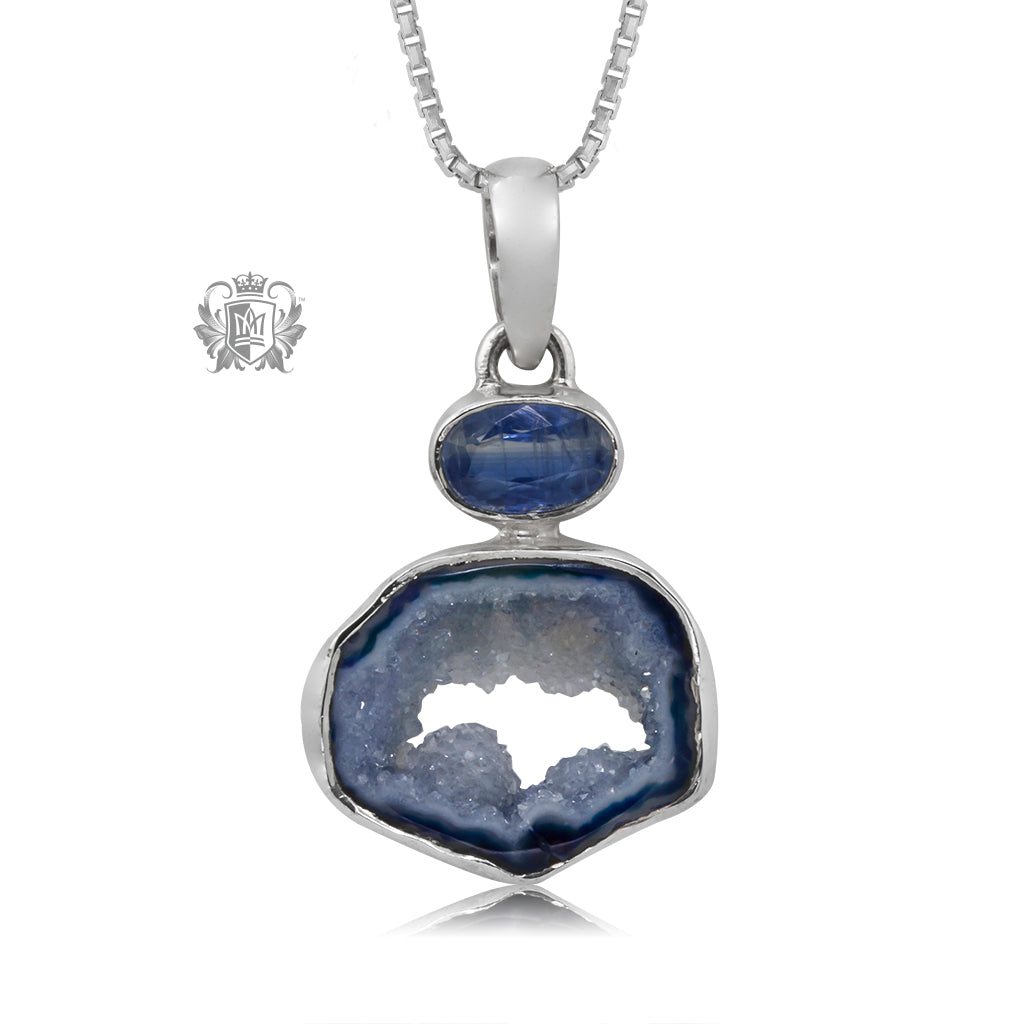 Iolite and Denim Agate Pendant