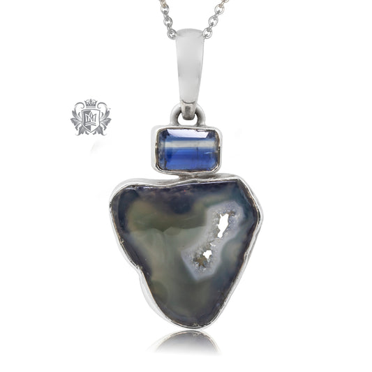 Iolite and Denim Agate Pendant