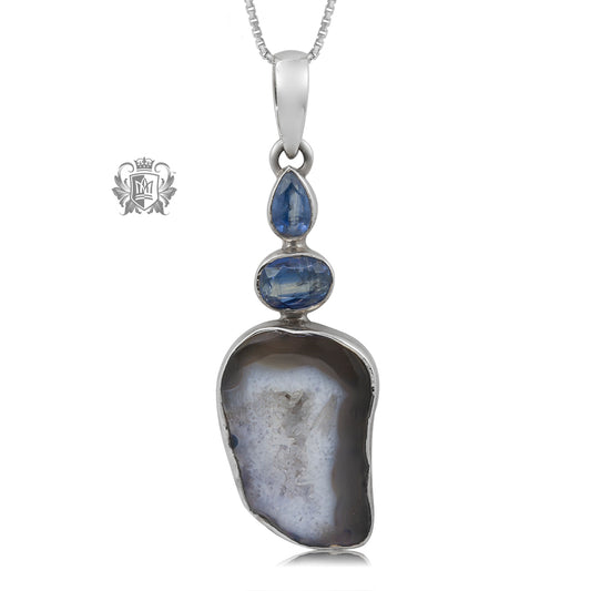 Iolite and Denim Agate Pendant