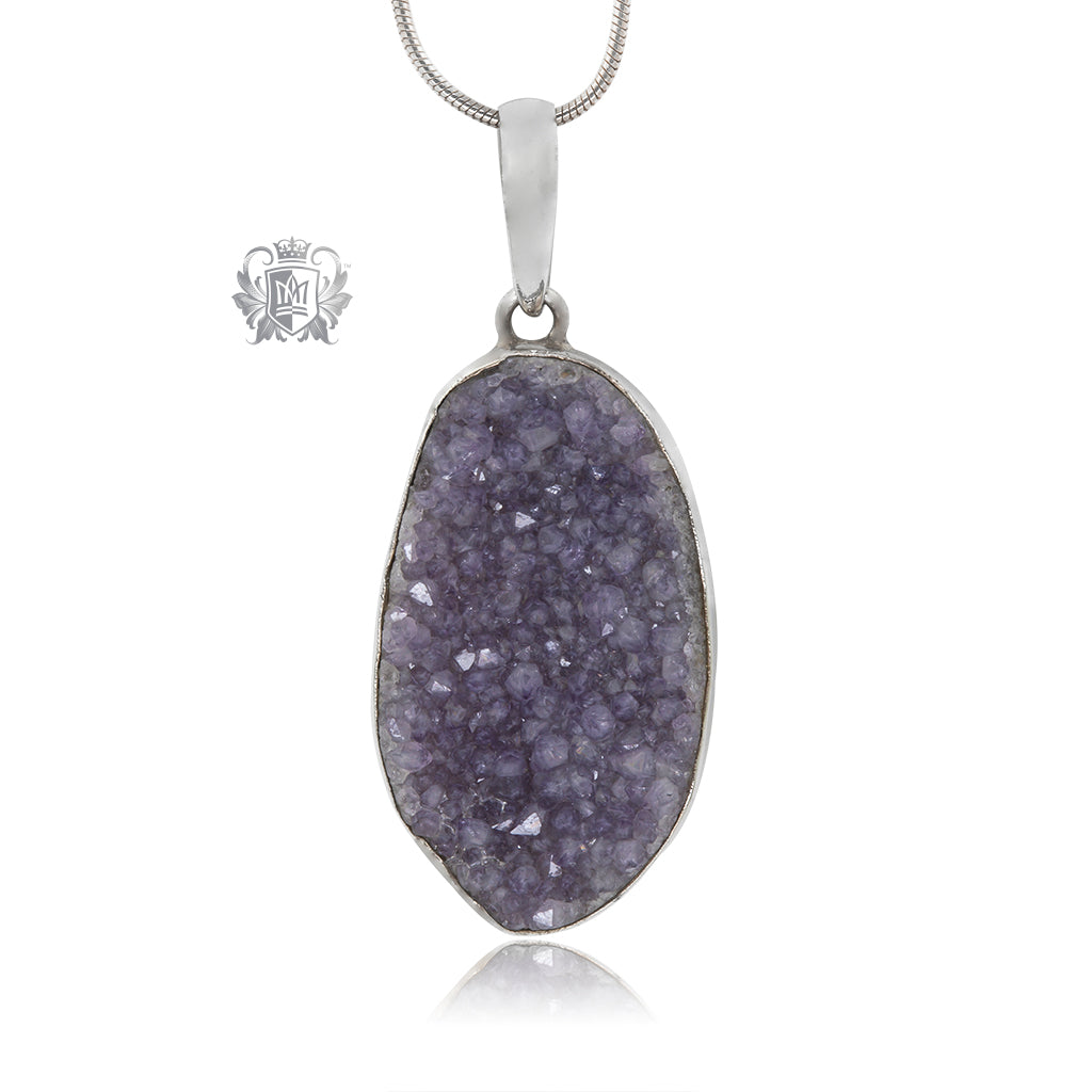 Squared Amethyst Geode Crystal Pendant