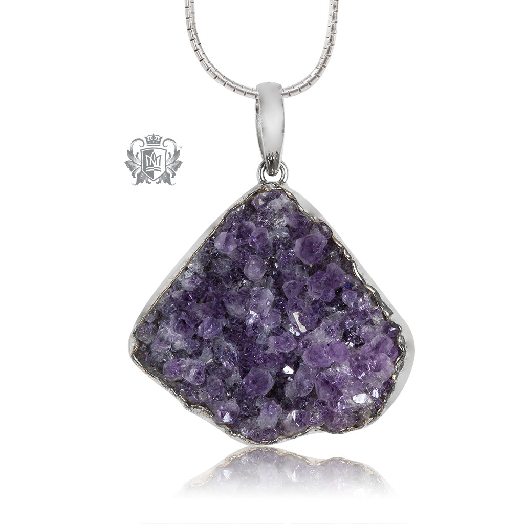 Amethyst Geode Crystal Pendant