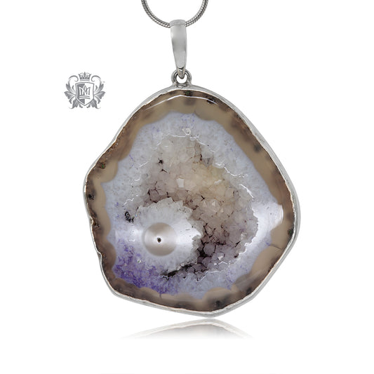 Oversized Amethyst Agate Pendant