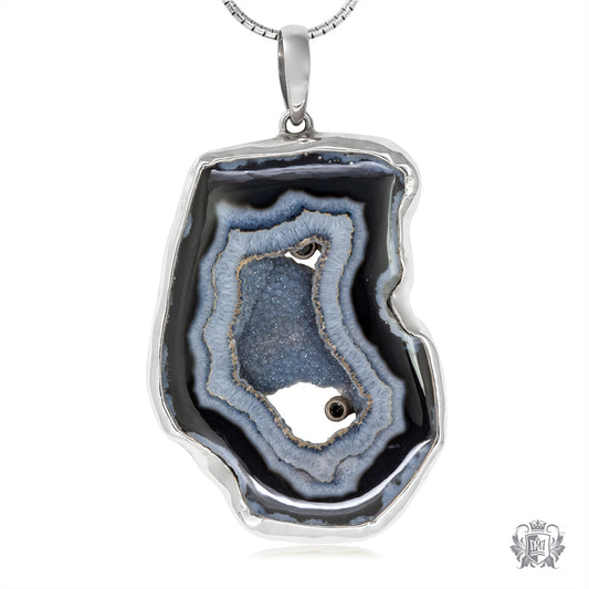 Oversized Black Agate Pendant