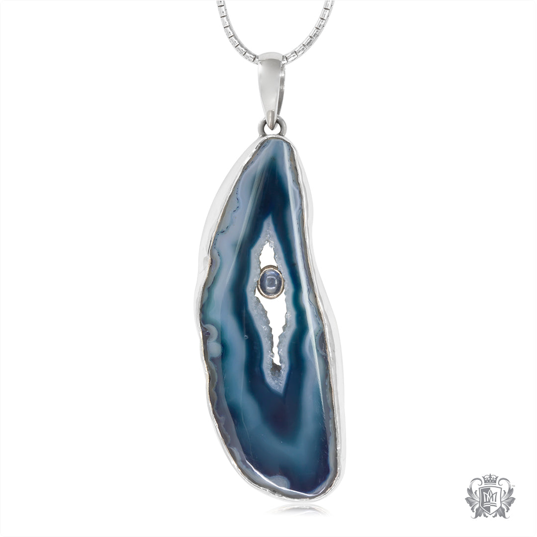 Denim Agate Pendant