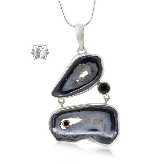 Black Agate Double Pendant