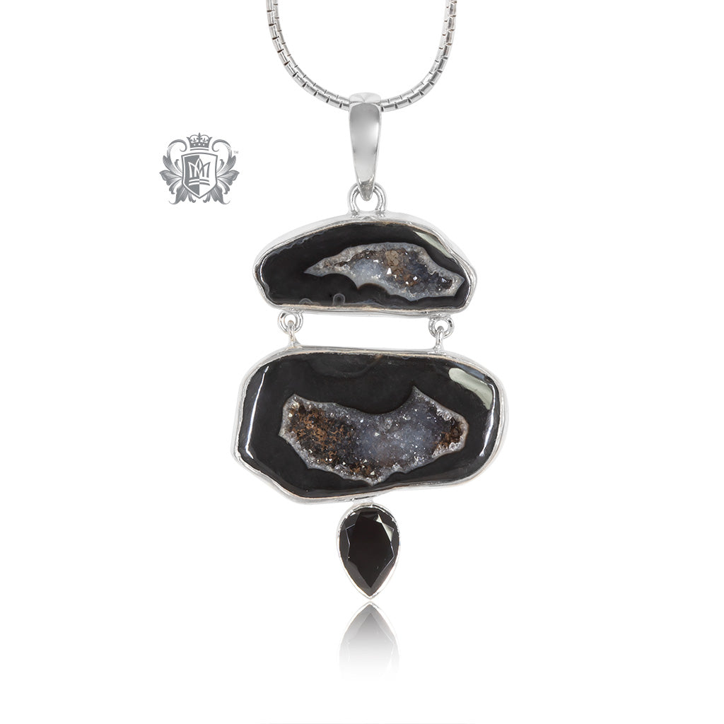 Black Agate Double Pendant