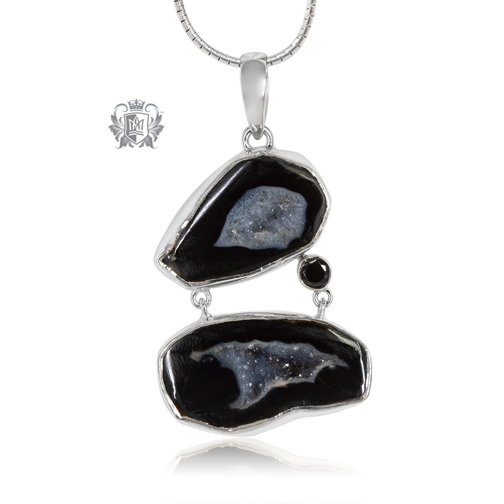 Black Agate Double Pendant