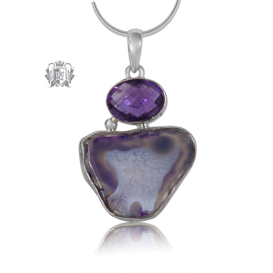 Amethyst Agate and Amethyst Pendant