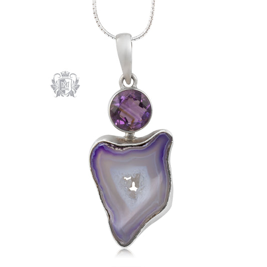 Amethyst Agate and Amethyst Pendant