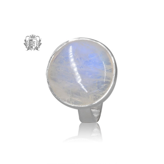 Round Moonstone Ring Metalsmiths Sterling Silver One of a Kind