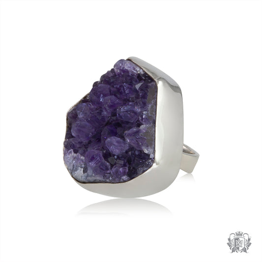 Rough Amethyst Crystal Ring