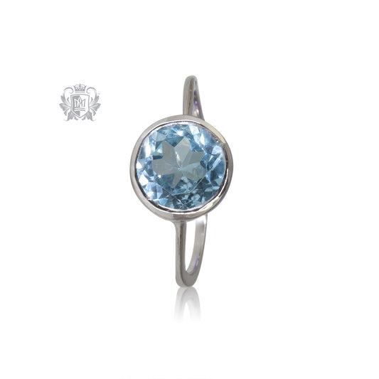 Round Blue Topaz Ring