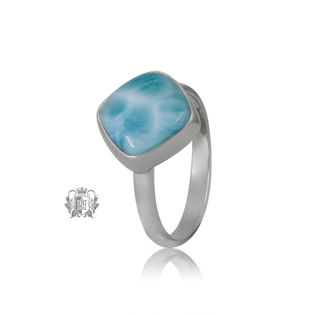 Offset Larimar Ring