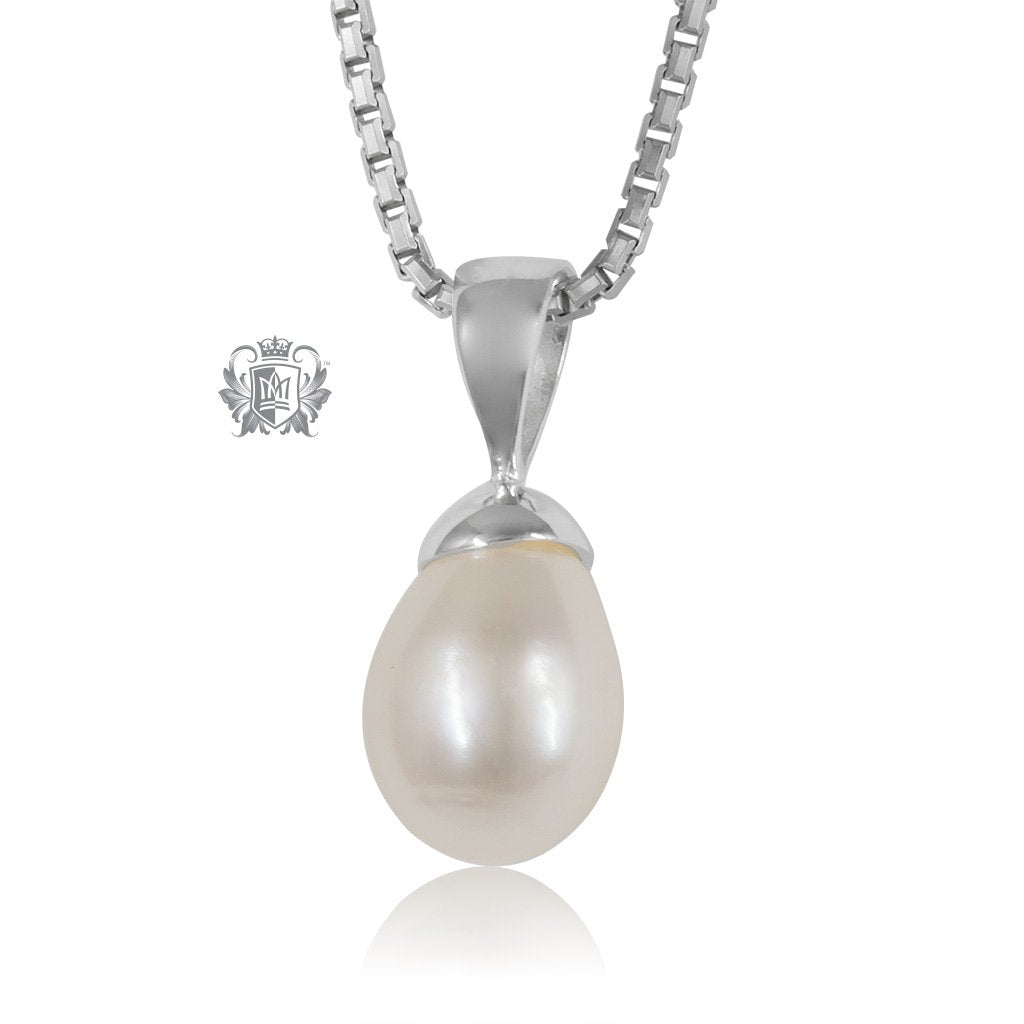 Small Fresh Water White Pearl Drop Pendant Metalsmiths Sterling Silver