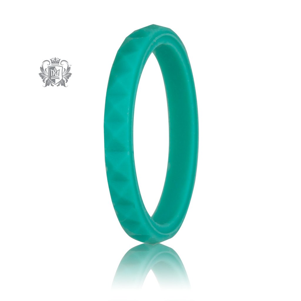 Turquoise Stacking Silicone Active Band Metalsmiths Sterling