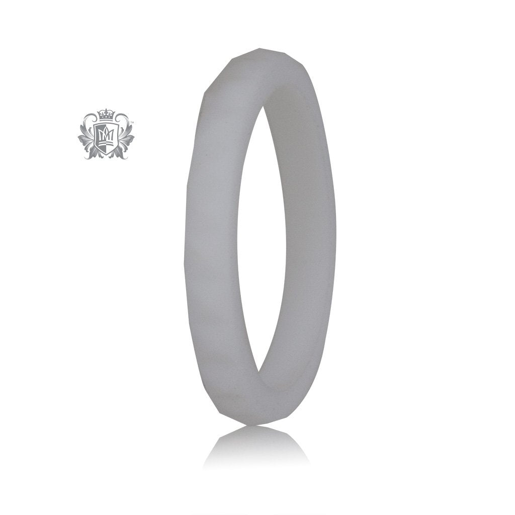 White Stacking Silicone Active Band Metalsmiths Sterling