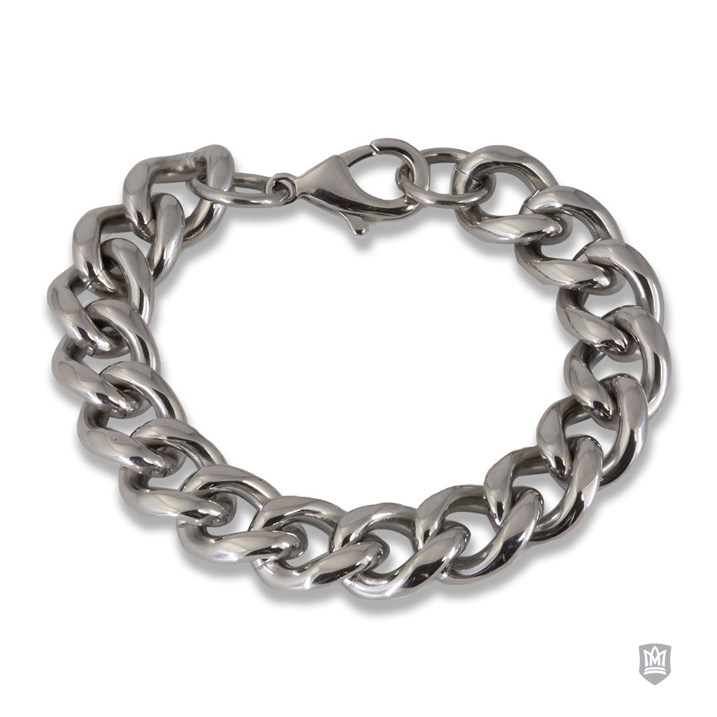 Loose Curb Stainless Steel Bracelet