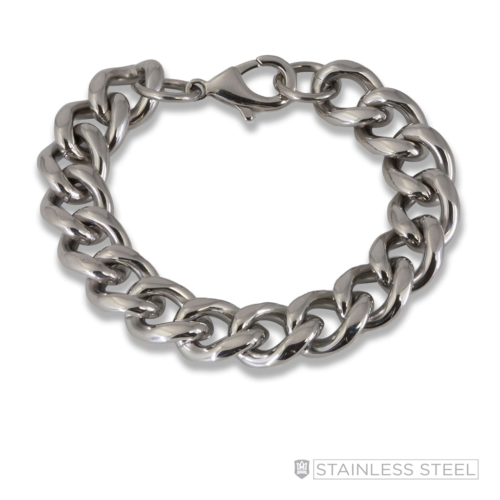 Loose Curb Stainless Steel Bracelet