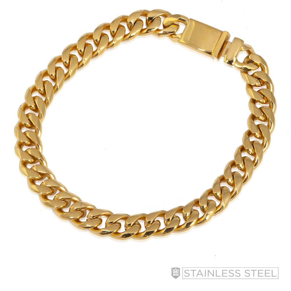 Curb Gold Fused Stainless Steel Bracelet