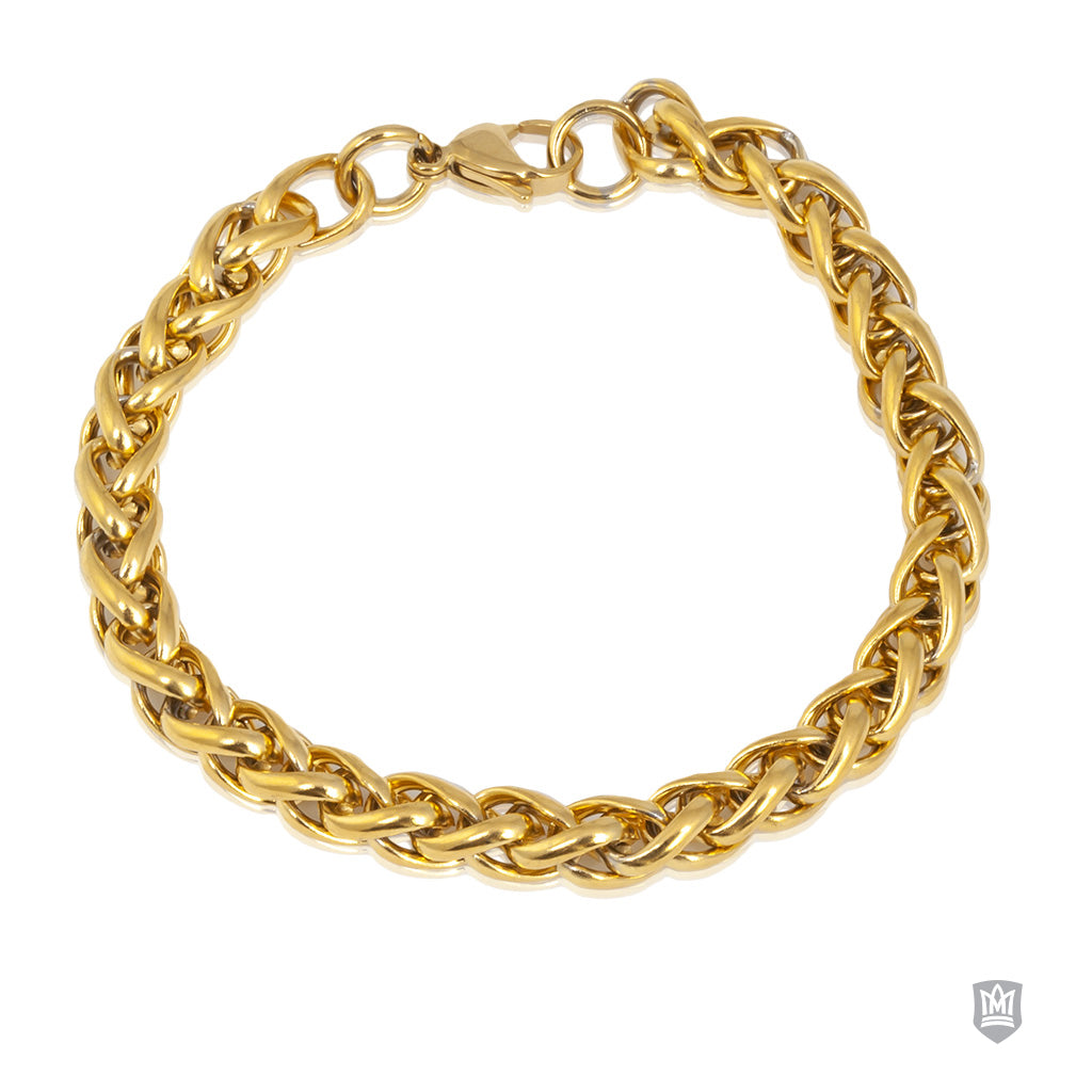 Medium Modern Foxtail Gold Fused Stainless Steel Bracelet