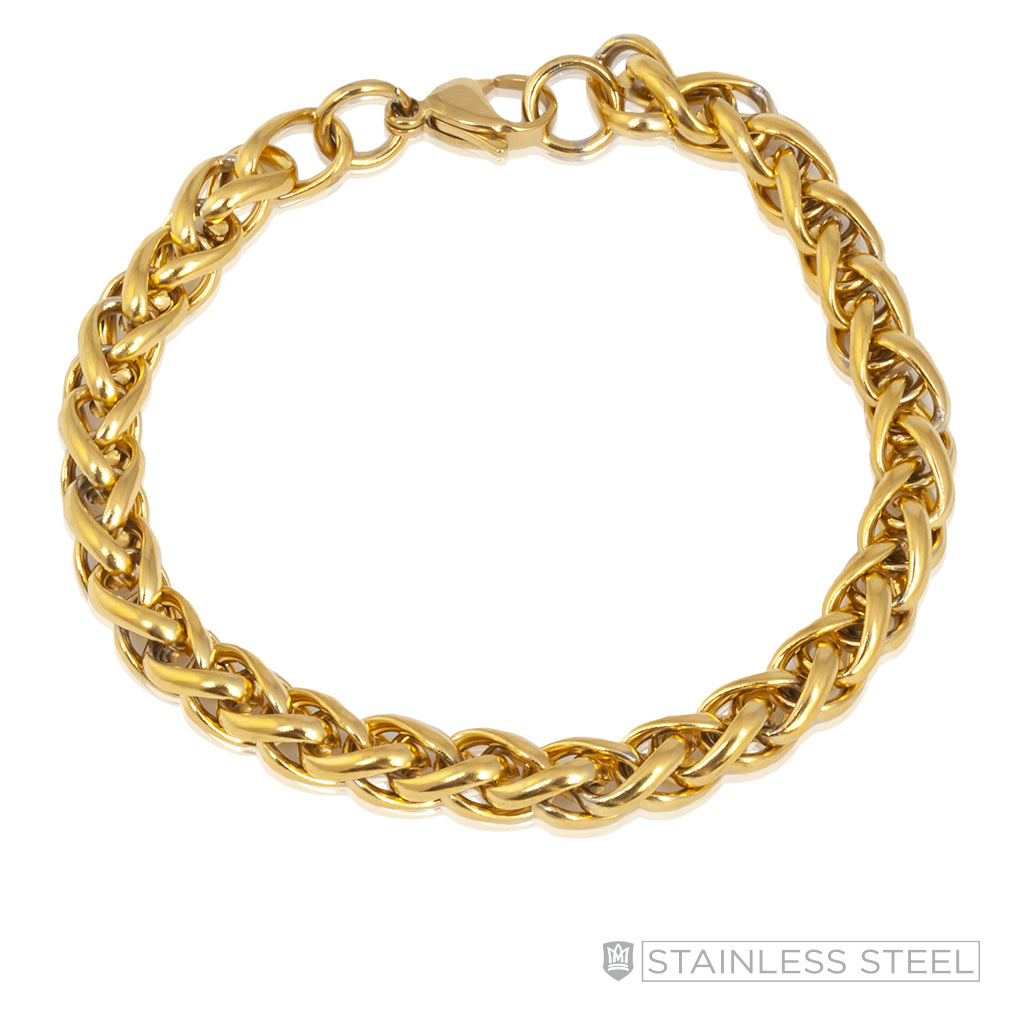 Medium Modern Foxtail Gold Fused Stainless Steel Bracelet