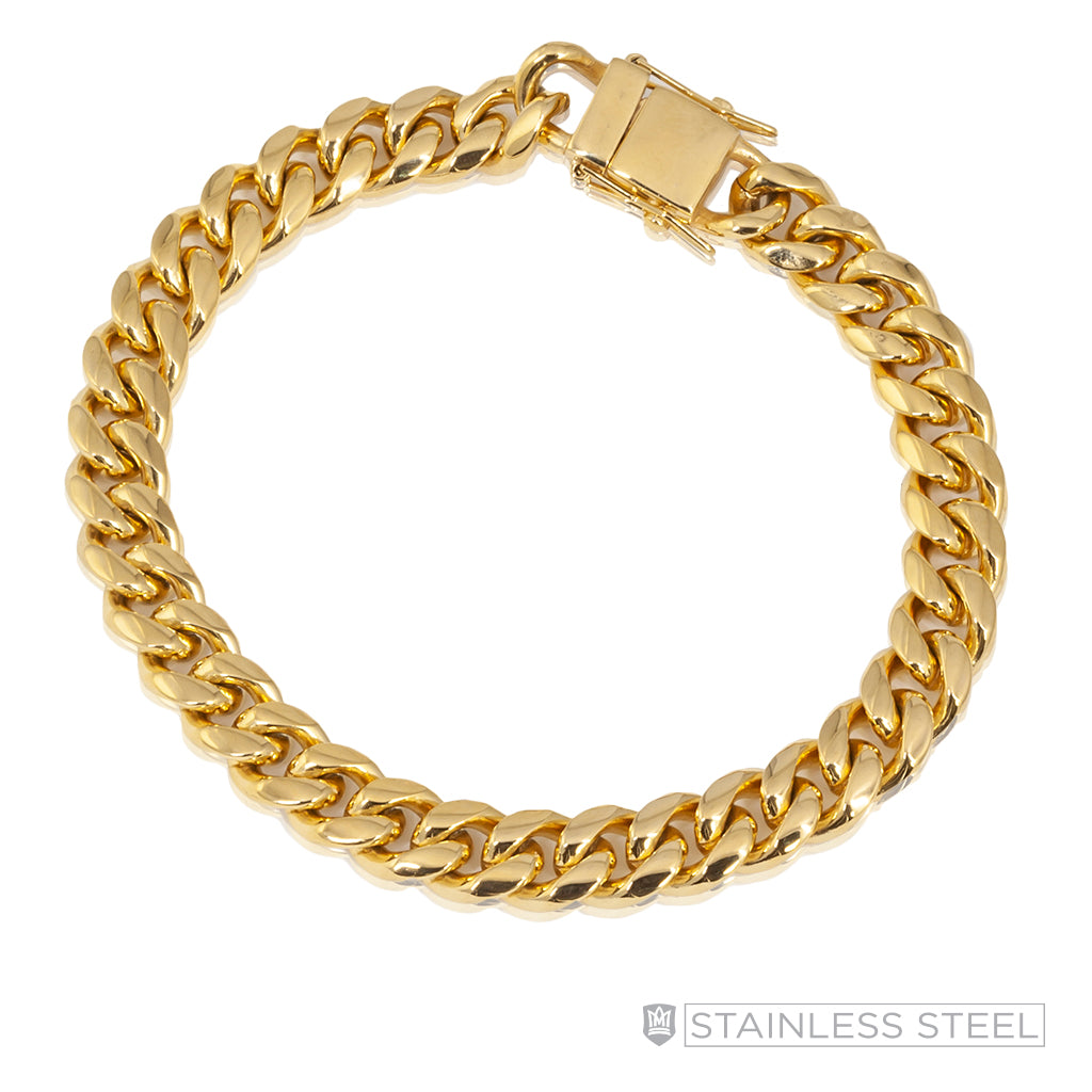 Curb Gold Fused Stainless Steel Bracelet