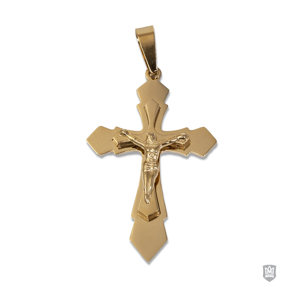 Gold Fused Cross Pendant