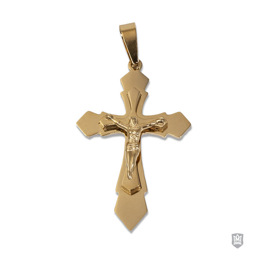 Gold Fused Cross Pendant