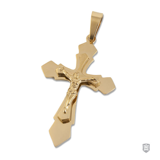 Gold Fused Cross Pendant