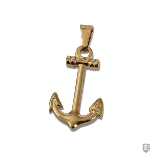 Gold Fused Stainless Steel Anchor Pendant