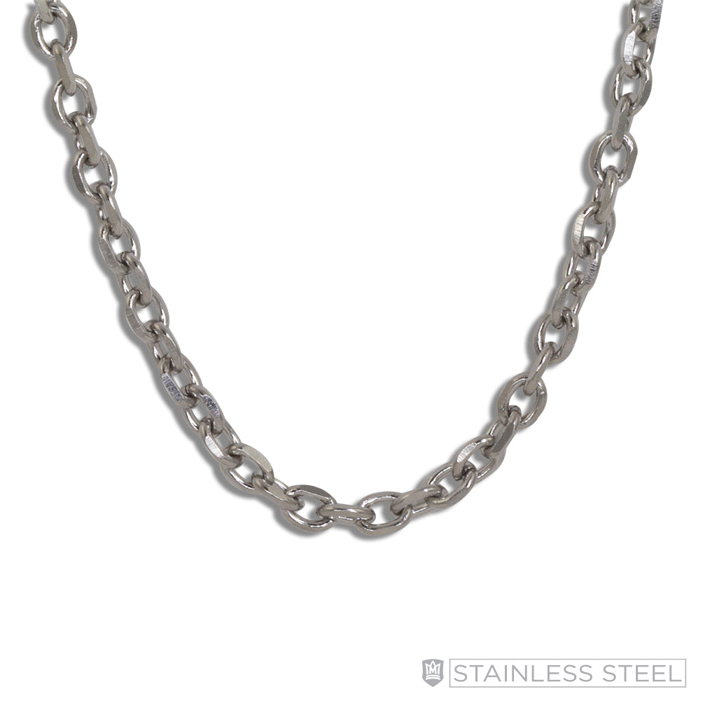 Diamond Cut Rolo Stainless Steel Chain