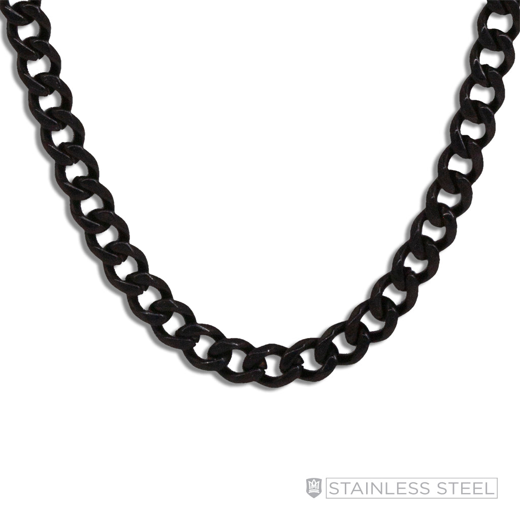 Black Anodized Curb Stainless Steel Chain