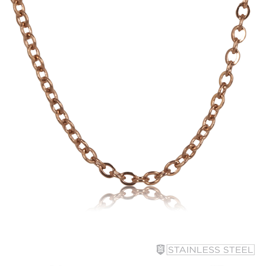 Rolo Stainless Steel Rose Gold Chain