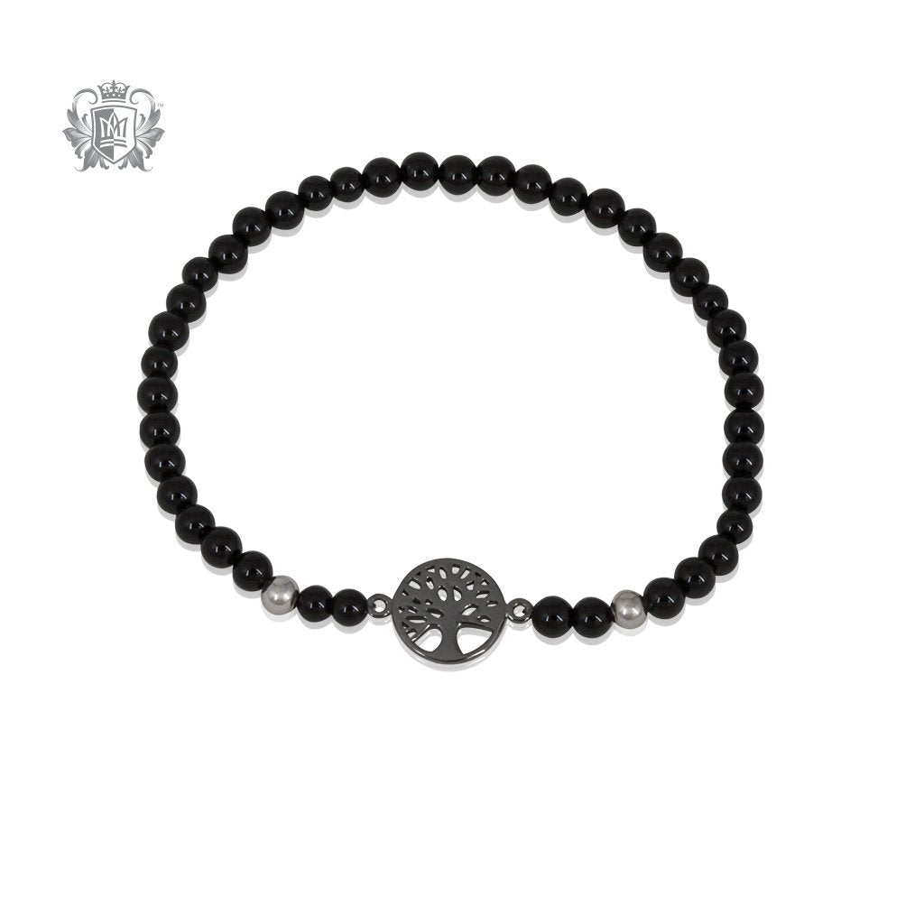 Black Onyx Tree of Life Friendship Bracelet