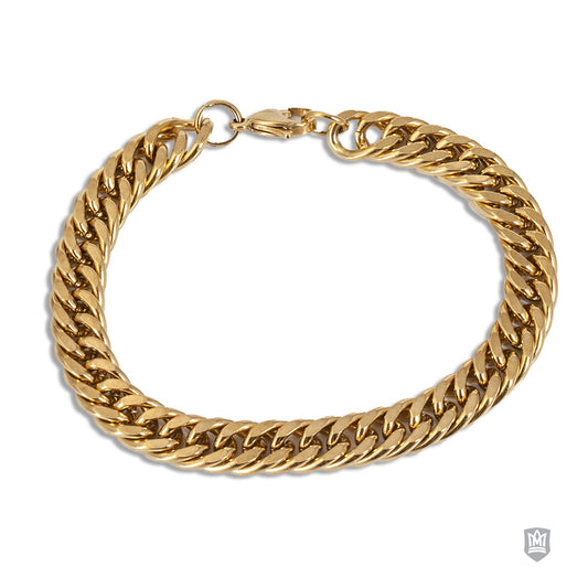 Gold Fused Stainless Steel Curb Bracelet
