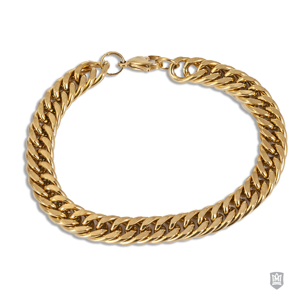 Gold Fused Stainless Steel Curb Bracelet