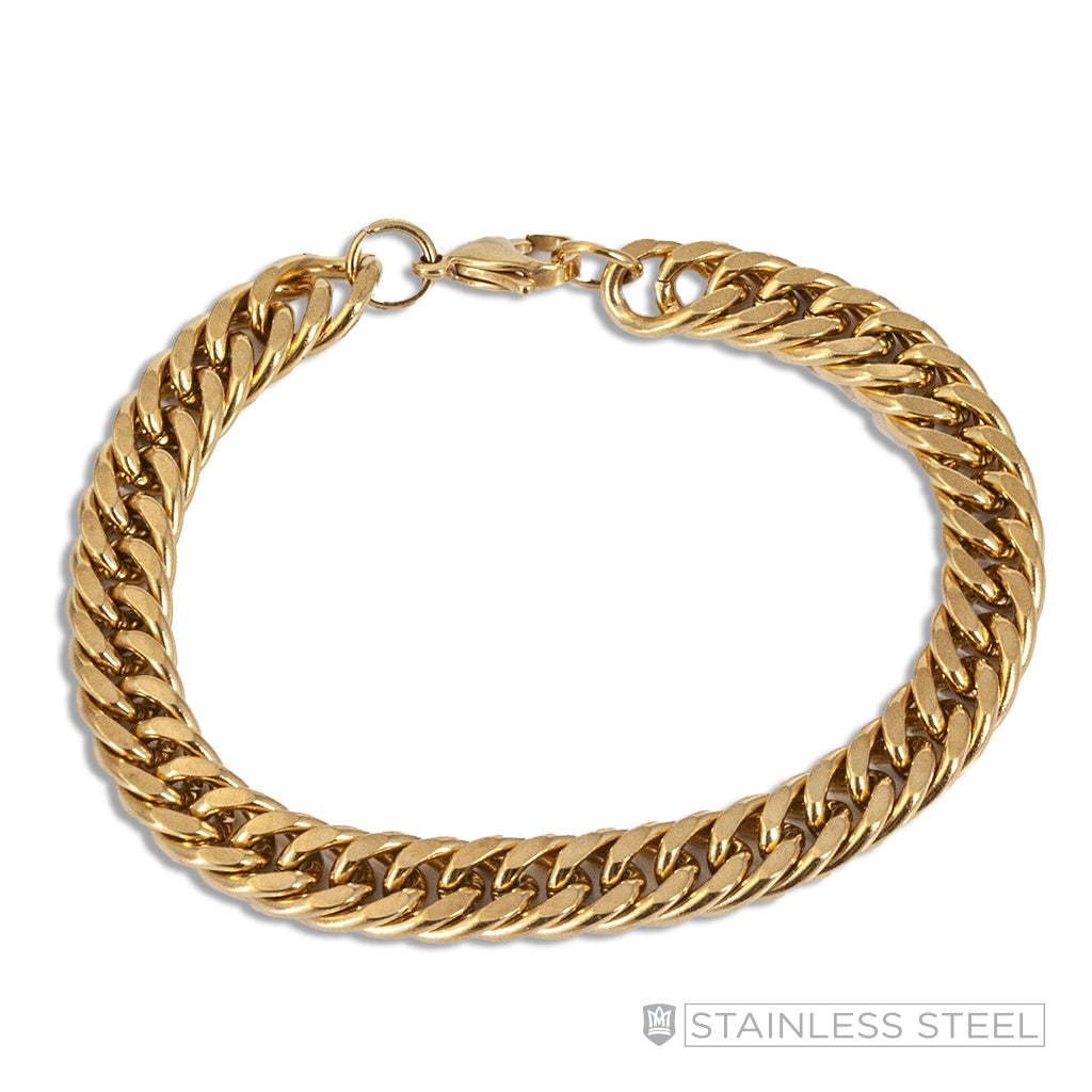 Gold Fused Stainless Steel Curb Bracelet