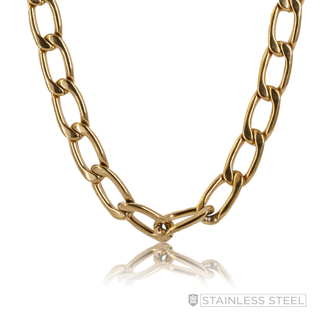 Loose Curb Gold Fused Stainless Steel Chain