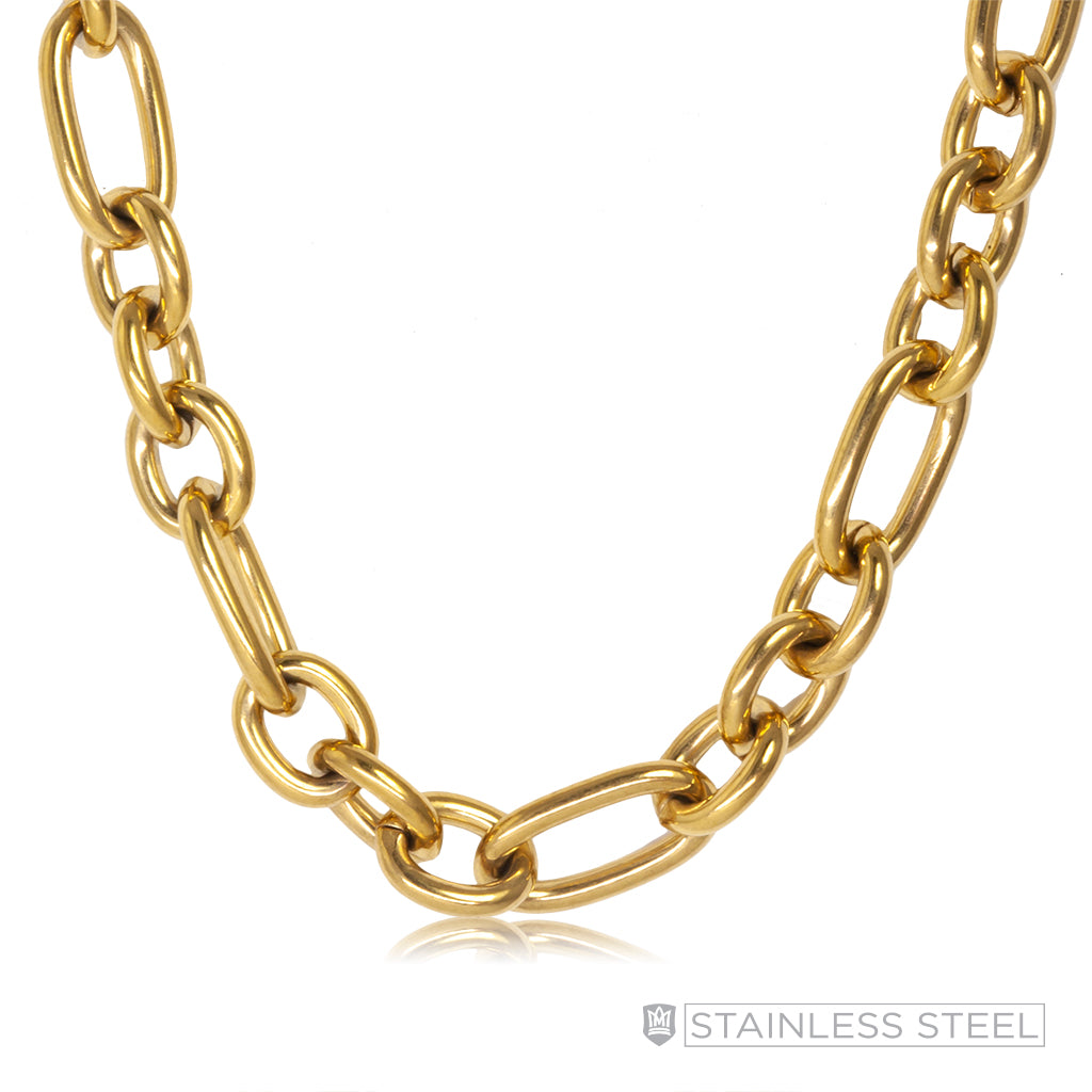 Modern Rolo Gold Fused Stainless Steel Chain