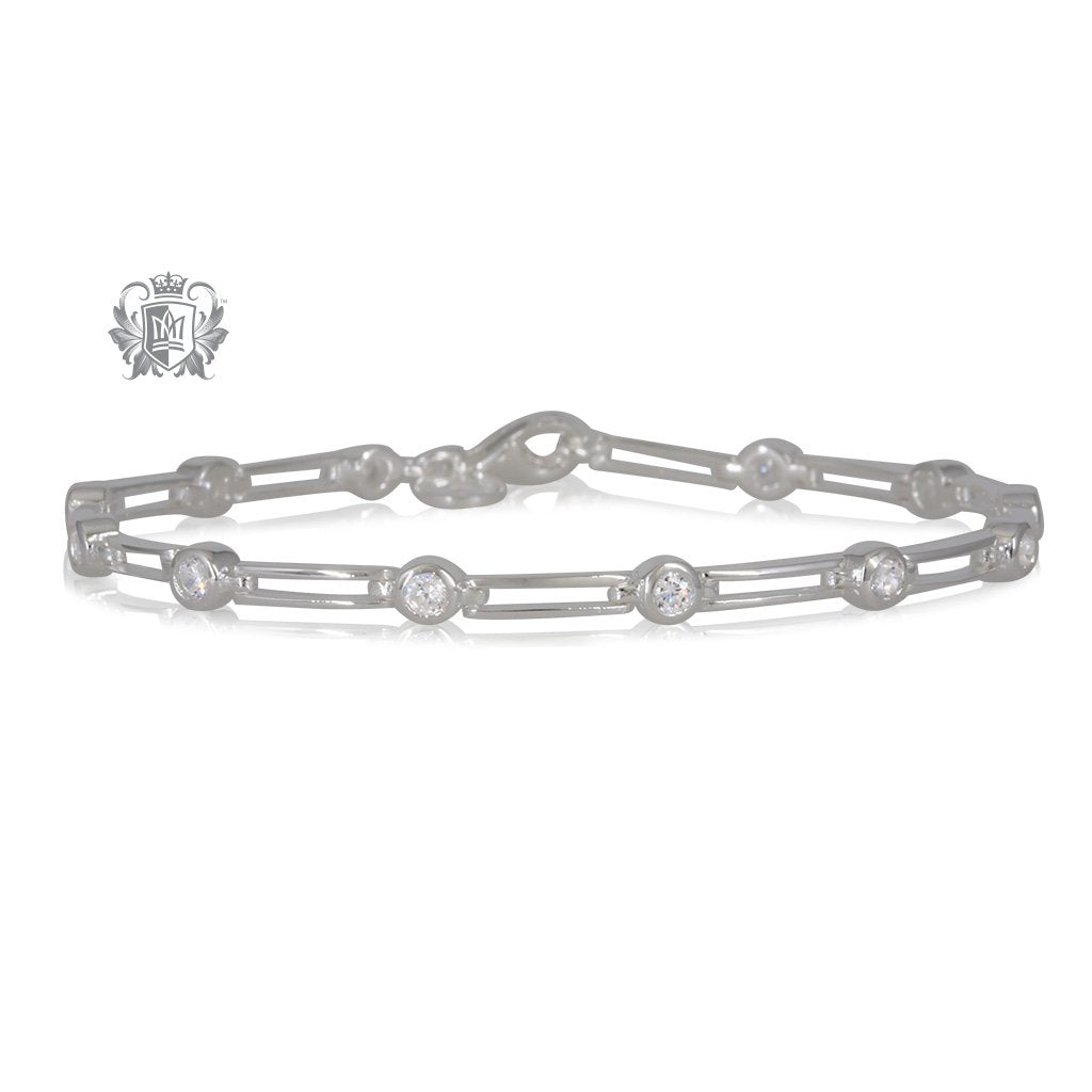 Sterling silver Linear Sparkle Tennis Bracelet