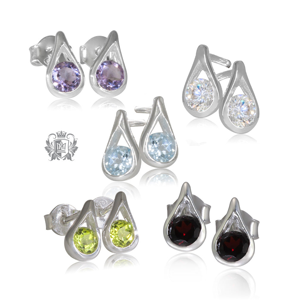 Gemstone Teardrop Earrings