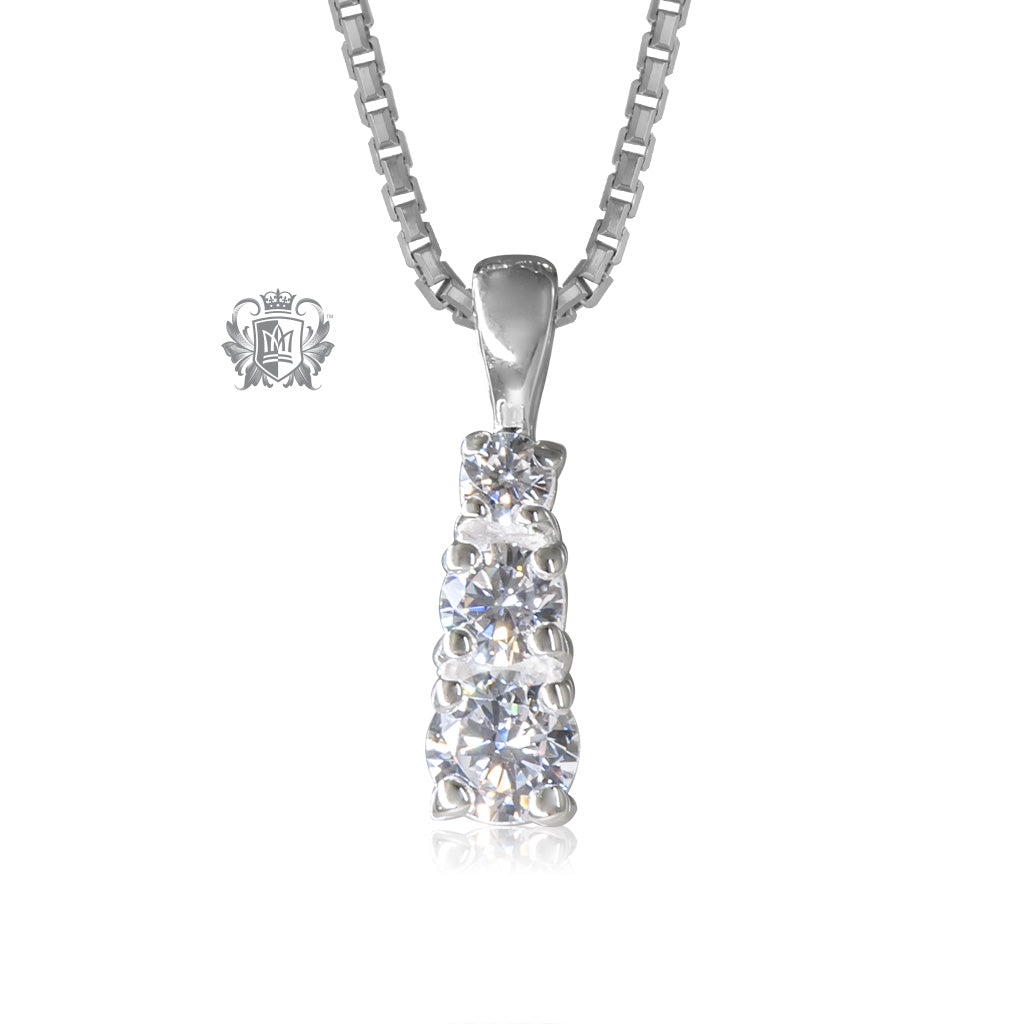 Prong Set Triple Cubic Pendant
