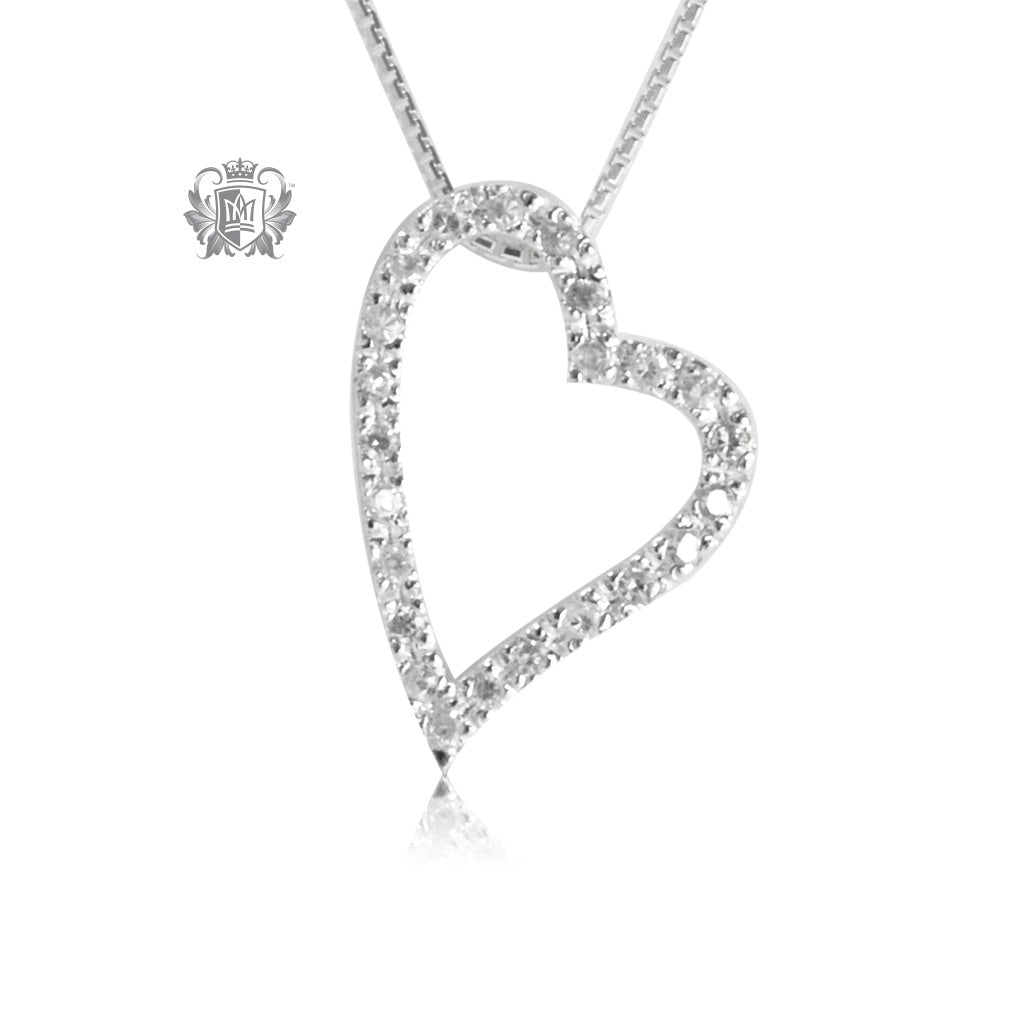 Metalsmiths Sterling Silver Sleek Pave Heart Pendant