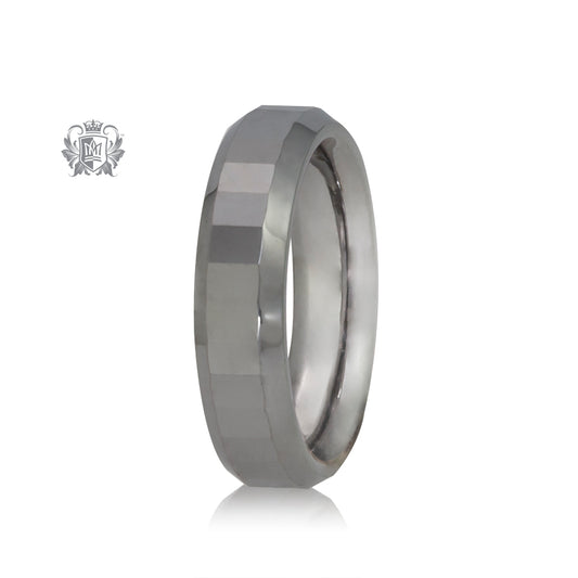 Tungsten Faceted Band