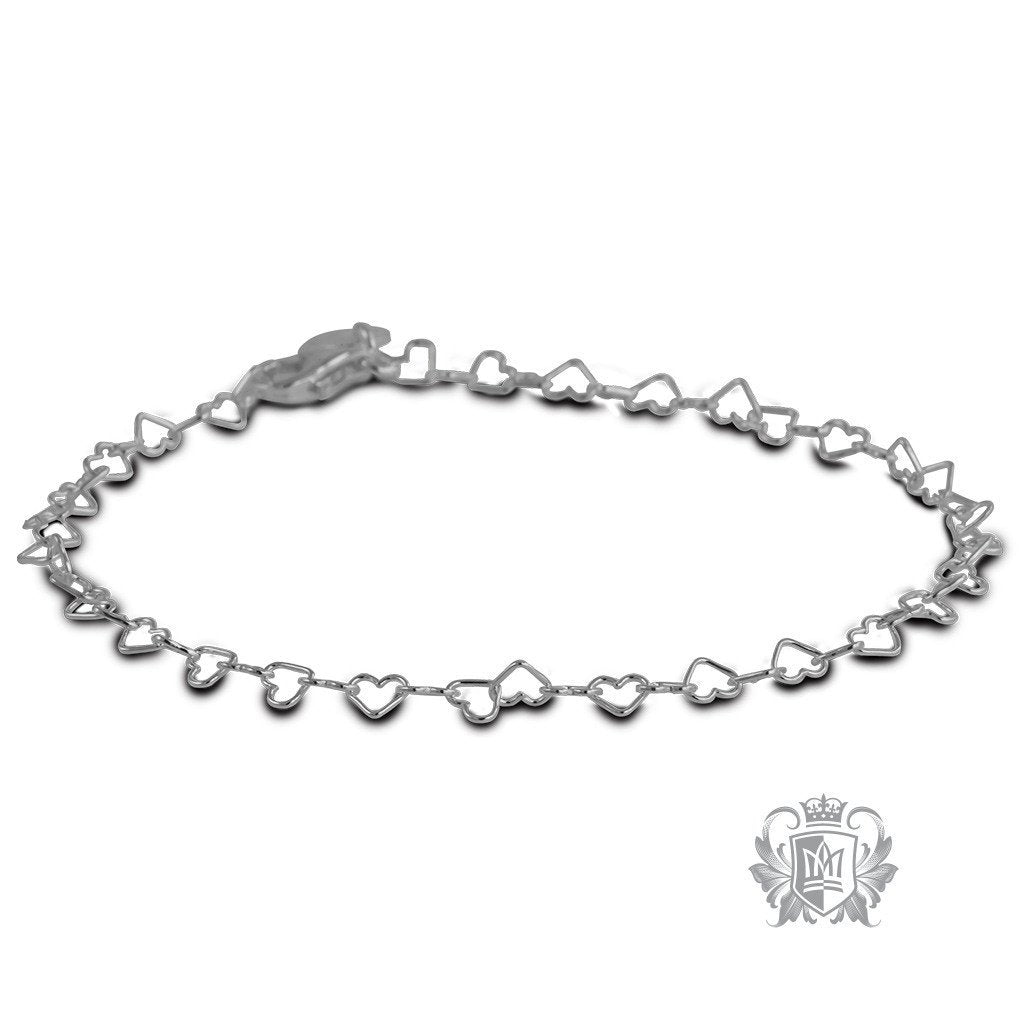 Heart Bracelet Sterling Silver Love Link Bracelet Metalsmiths Sterling