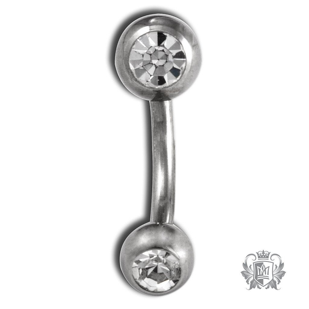 Metalsmiths Sterling Double Jewel Belly Ring